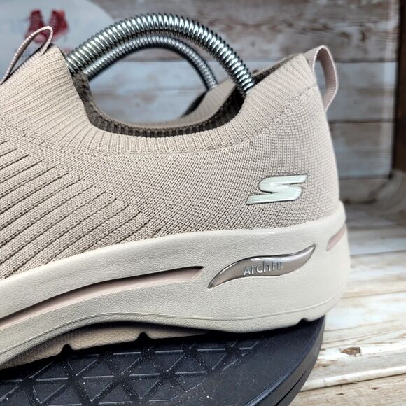 Skechers Go Walk Women Size 9.5 Arch Fit Taupe Walking Running Shoes - Picture 8 of 14